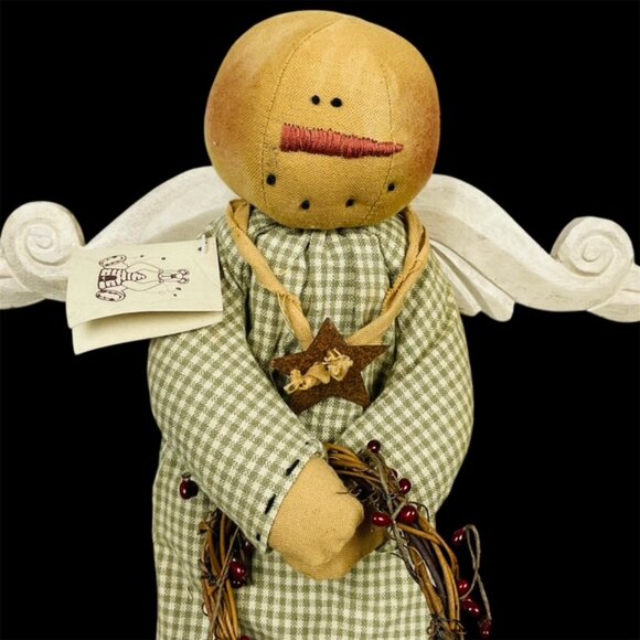 NIB Honey And Me Lisa Liffick 20 In Snowman Angel Christmas Primitive Country - Picture 2 of 7